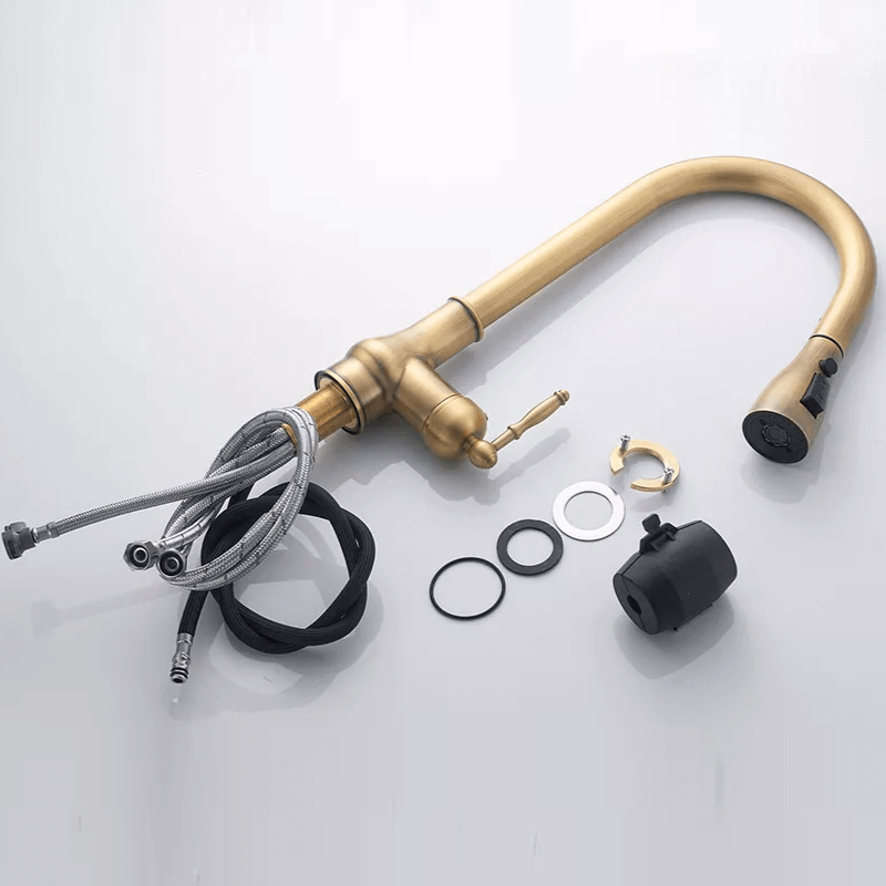 Robinet douchette vintage pour cuisine en laiton