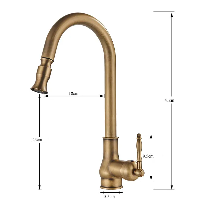 Robinet douchette vintage pour cuisine en laiton
