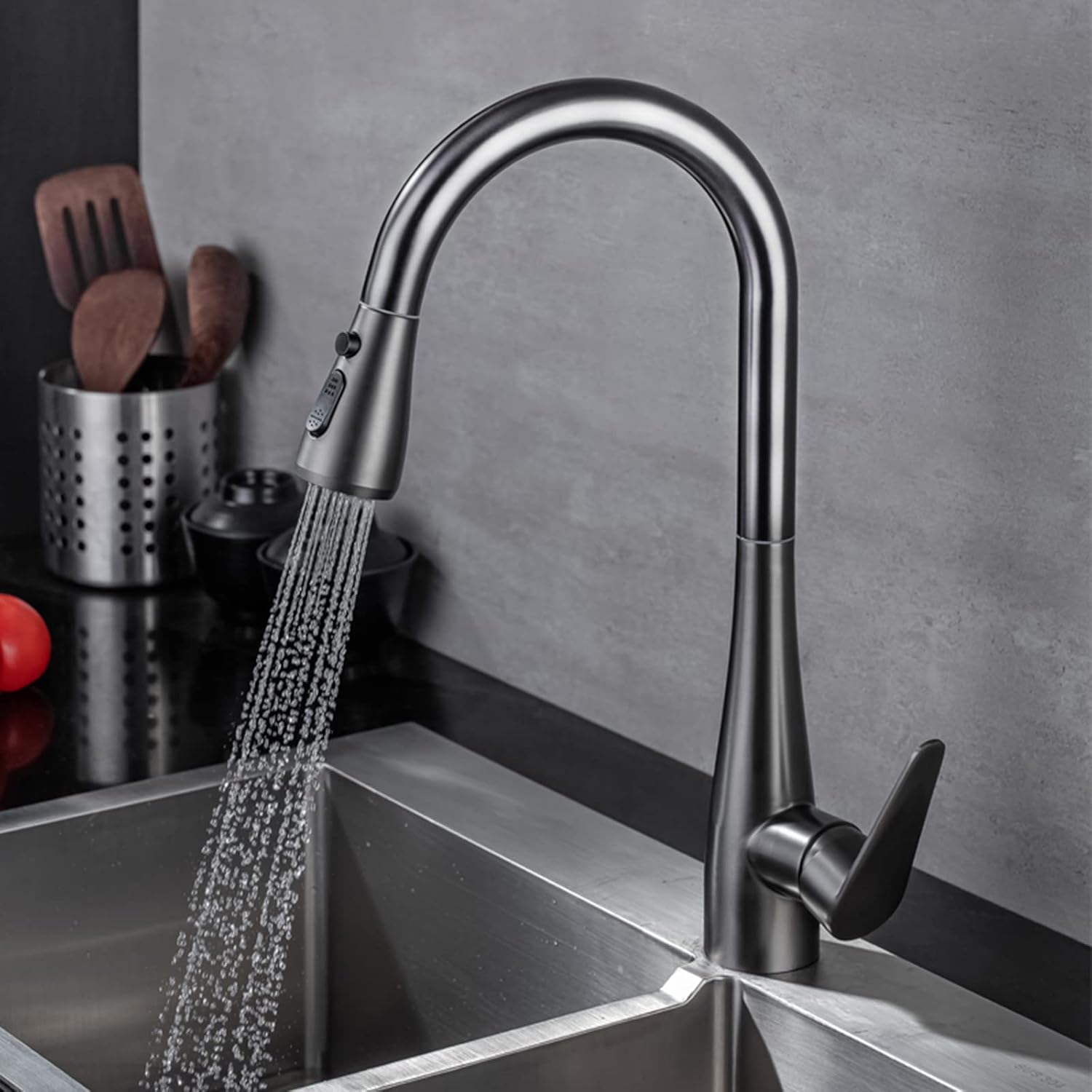 Robinet cuisine douchette 3 voies pour évier avec jet modulable