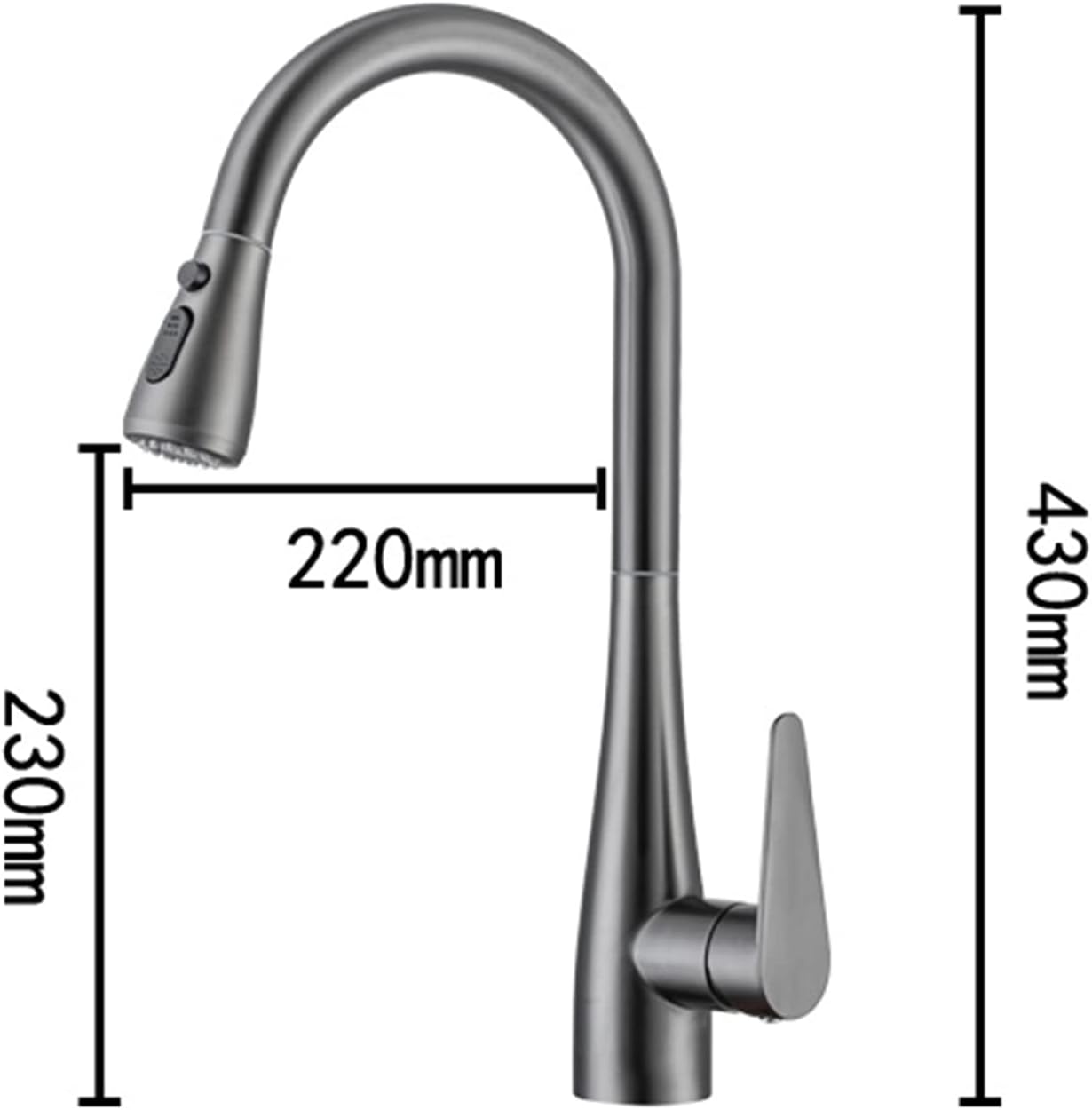 Robinet cuisine douchette 3 voies pour évier avec jet modulable