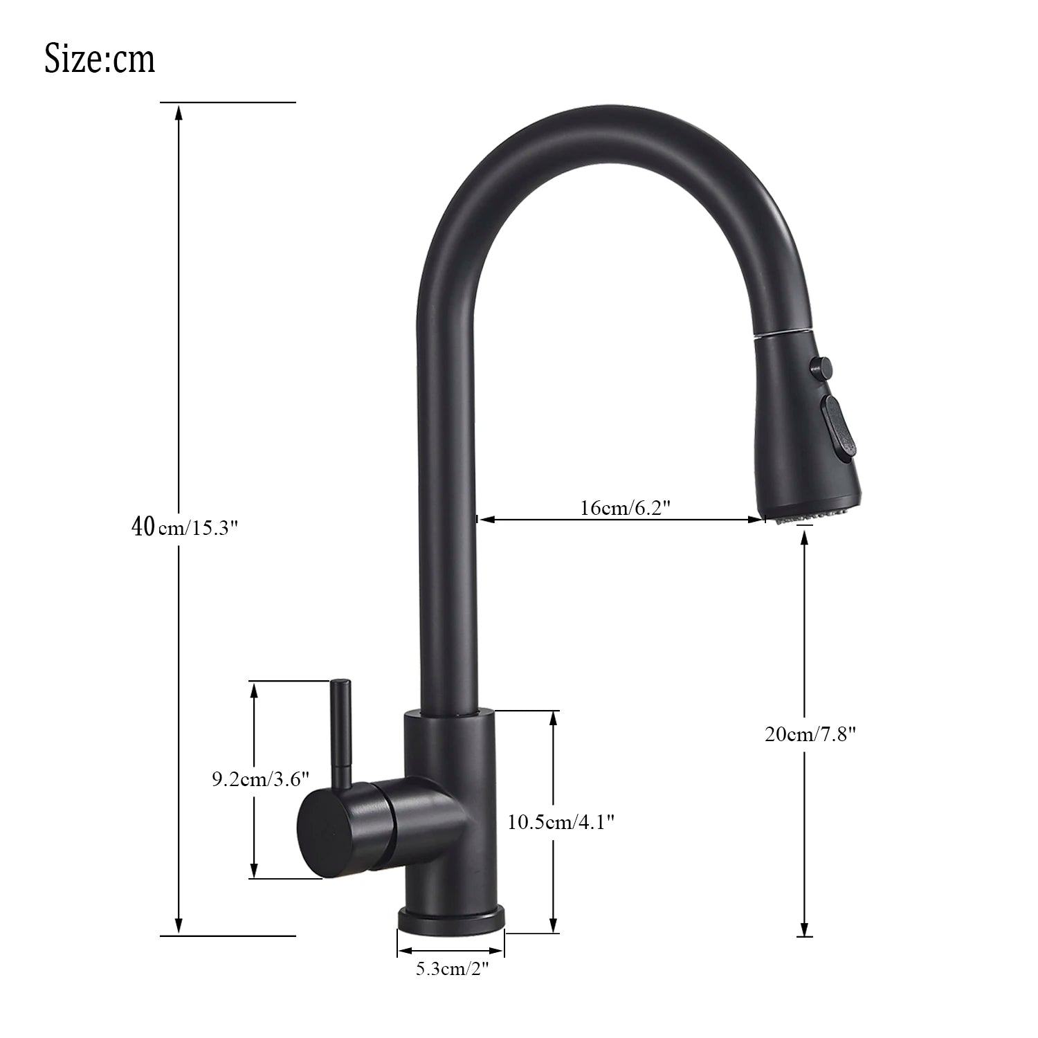 Robinet douchette extractible pour cuisine en inox