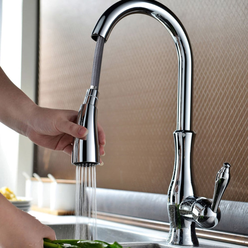 Robinet douchette vintage pour cuisine en laiton