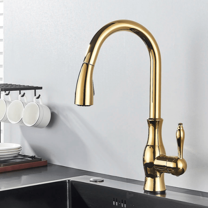 Robinet douchette vintage pour cuisine en laiton