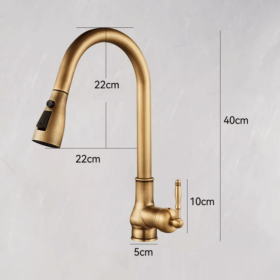 Robinet douchette vintage pour cuisine en laiton