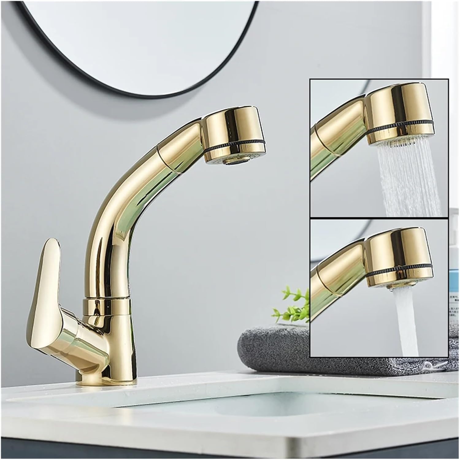 Robinet douchette salle de bain en laiton