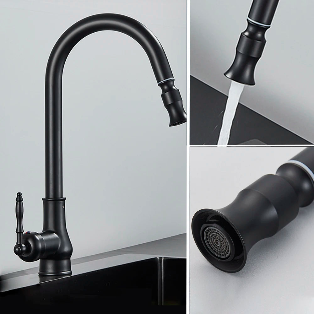 Robinet douchette vintage pour cuisine en laiton