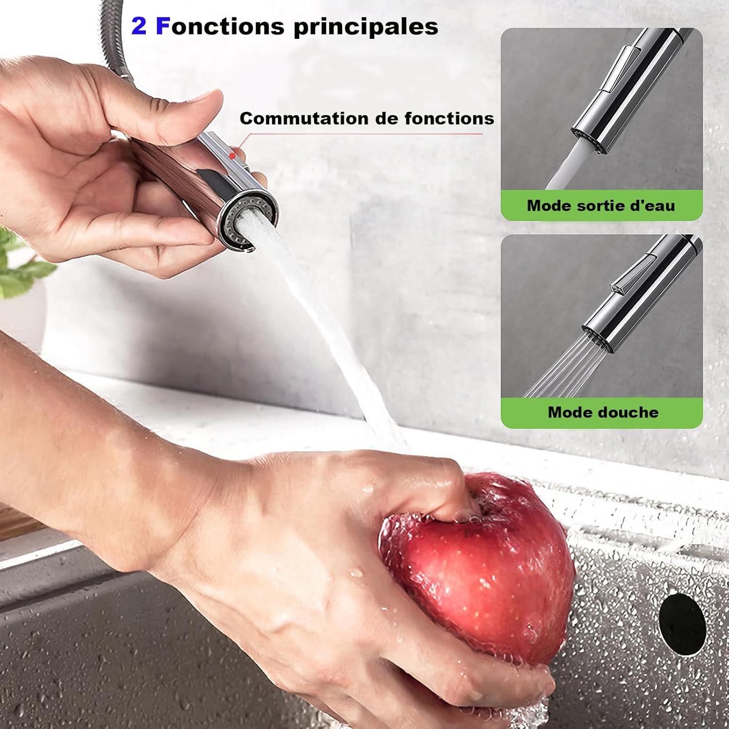 Robinet douchette pour cuisine en laiton