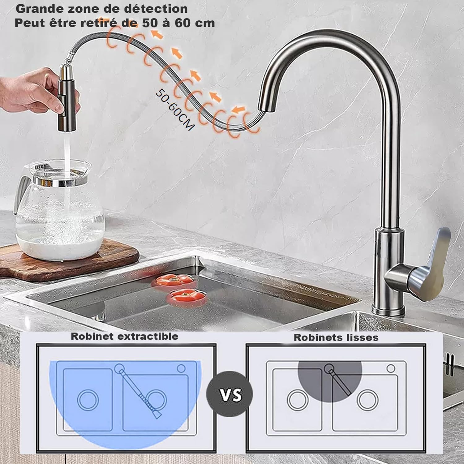 Robinet douchette pour cuisine en laiton