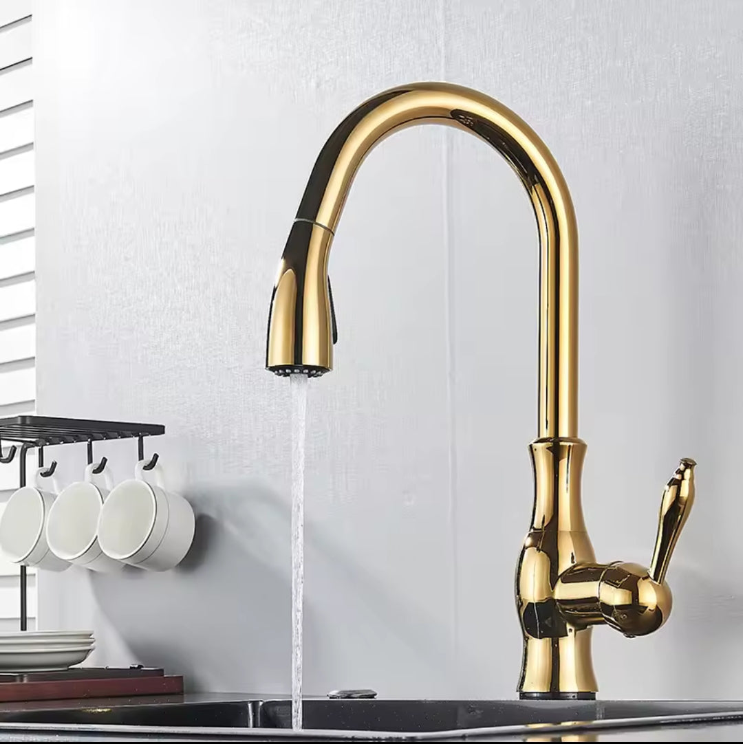 Robinet douchette vintage pour cuisine en laiton