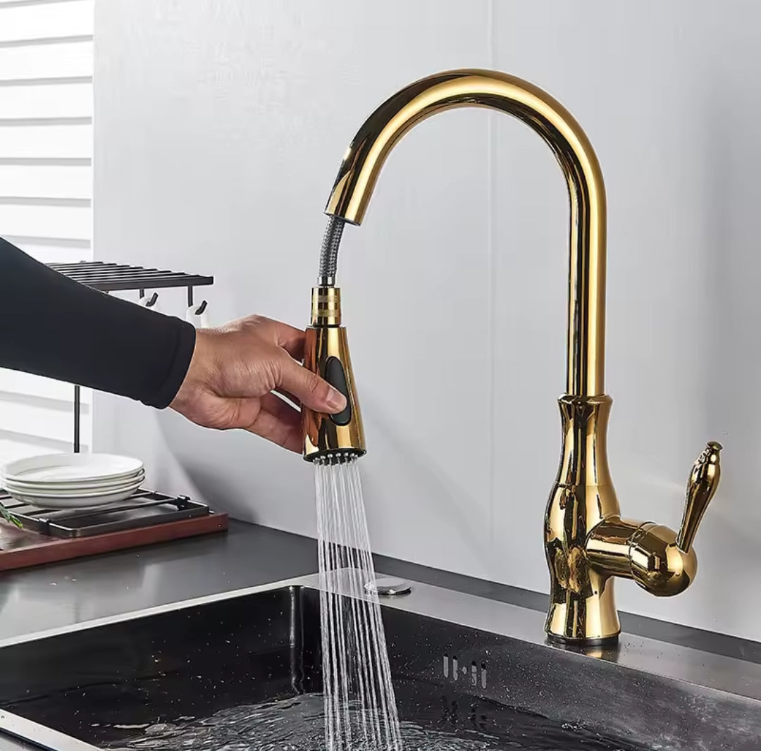 Robinet douchette vintage pour cuisine en laiton