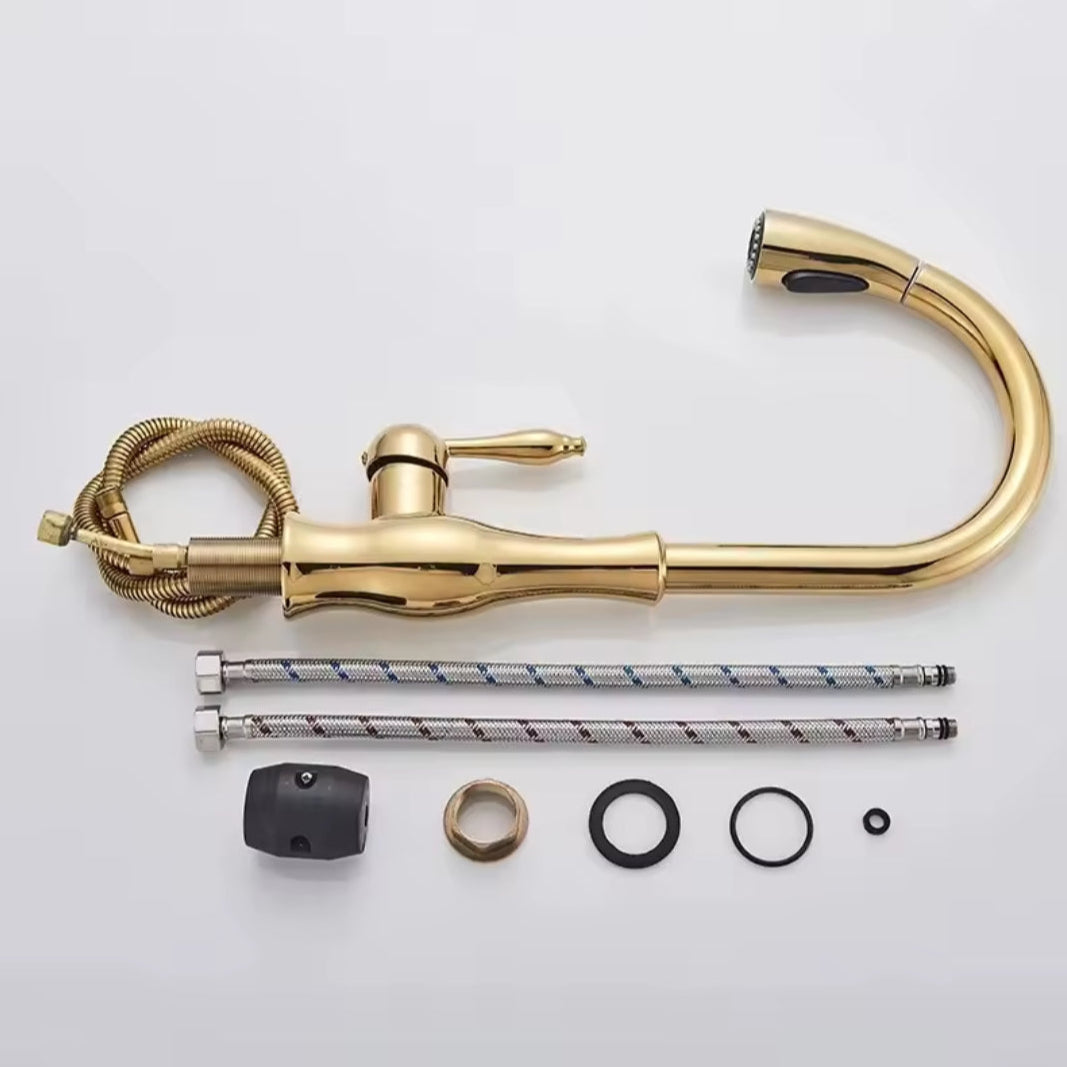 Robinet douchette vintage pour cuisine en laiton