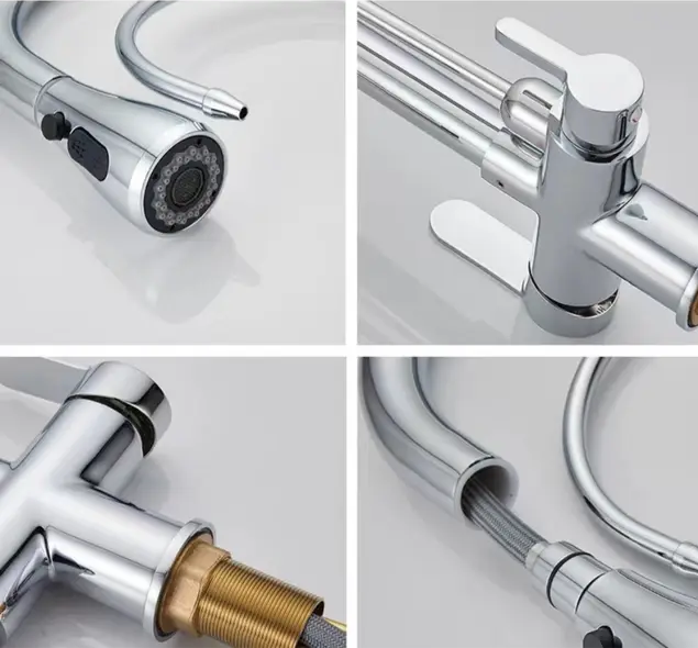 Robinet cuisine douchette purificateur d'eau en laiton