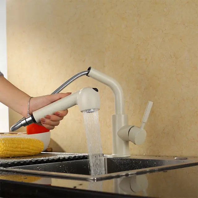 Robinet cuisine douchette pour cuisine en laiton